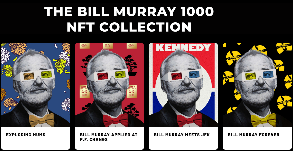 NFTs from Bill Murray 1,000 collection on Ethereum
